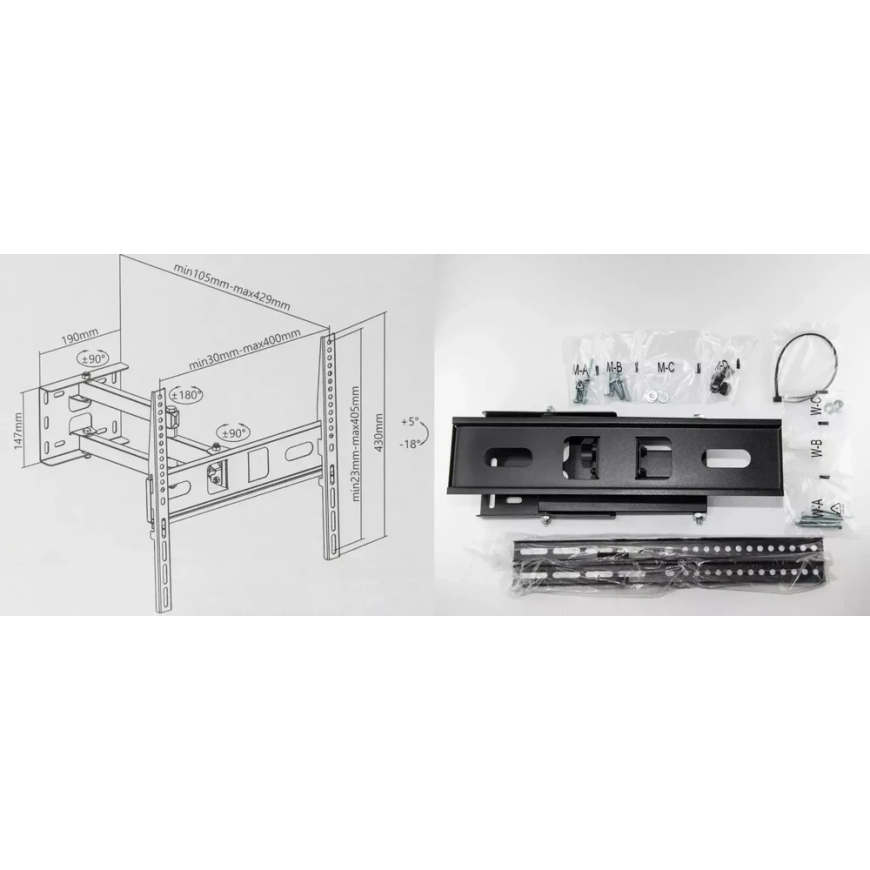 Fiber Mounts FM80 Folding and Swivel TV Holder – 2