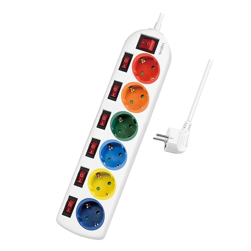 LogiLink LPS259 elektros tinklo ilgintuvas 1,5 m 6 AC išvestis(ys / čių) Vidaus Balta