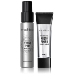 Duet Set Smashbox: Photo Finish Matte Finish Nestemäinen Pohjustaja, 12 ml + Photo Finish Kiinnityssuihke, 30 ml