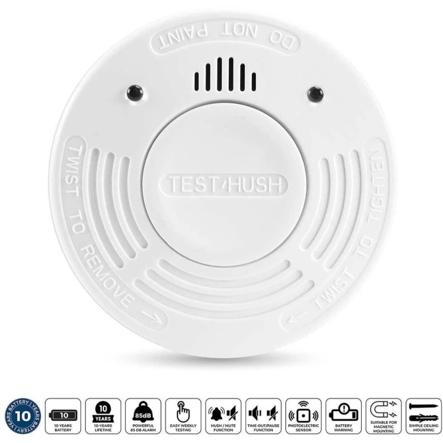Alecto Czujnik dymu SD1010 2x su 10-letnią żywotnością baterii