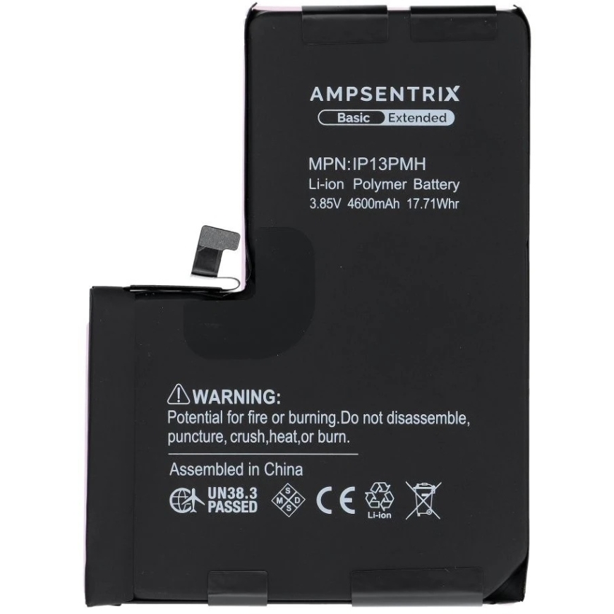 Inne "Oem AmpSentrix Basic" aku, mis on ette nähtud "iPhone 13 Pro Max" (suure mahutavusega 4600 mAh) – 3