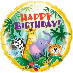Folat Foil Balloon "Happy Birthday Jungle" 45cm