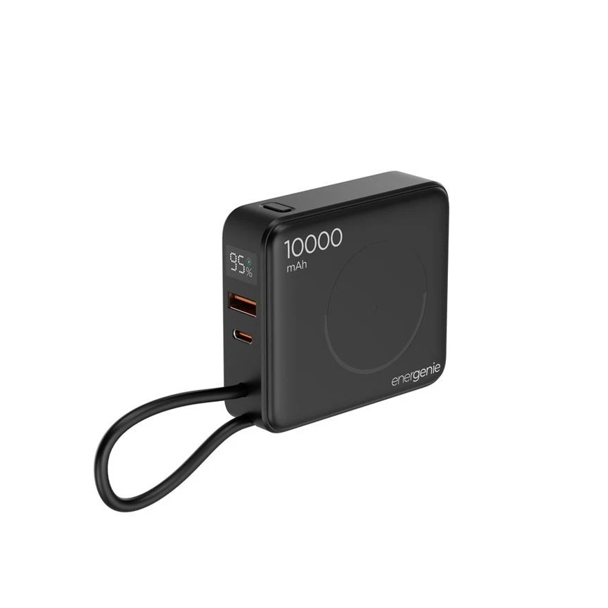 Gembird Powerbank 10000mAh 1xUSB-C/1xUSB-A 20W Wireless 15W Black