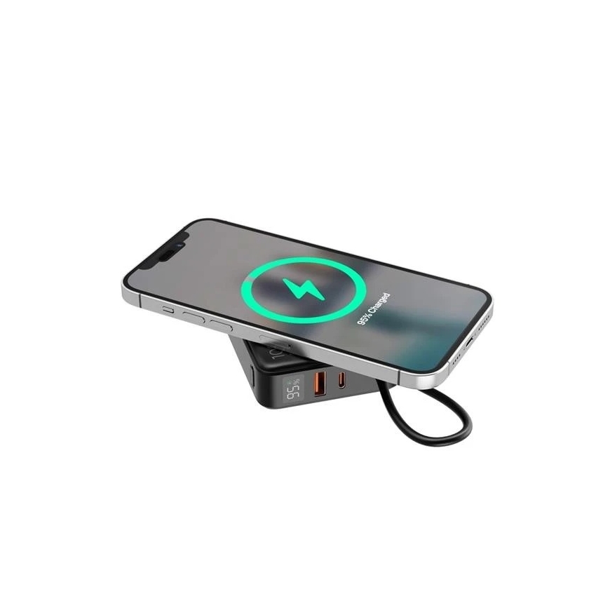 Gembird Powerbank 10000mAh 1xUSB-C/1xUSB-A 20W Bezvadu 15W Melns – 4