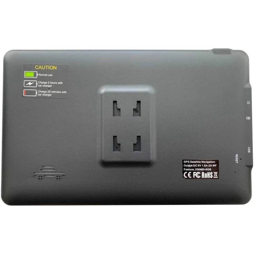 Navigācija Reach Mediatek 705 (7", iGO, Micro SD, FM, MP4, FM, E-Book, 8GB, 256MB RAM) melna
