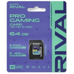 GOODRAM RIVAL M3AA 64 GB Micro SDXC V30 UHS-I U3 Memory Card + Adapter (GGSM3AA-0640R12)