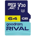 GOODRAM RIVAL M3AA 64 GB Micro SDXC V30 UHS-I U3 Memory Card + Adapter (GGSM3AA-0640R12)