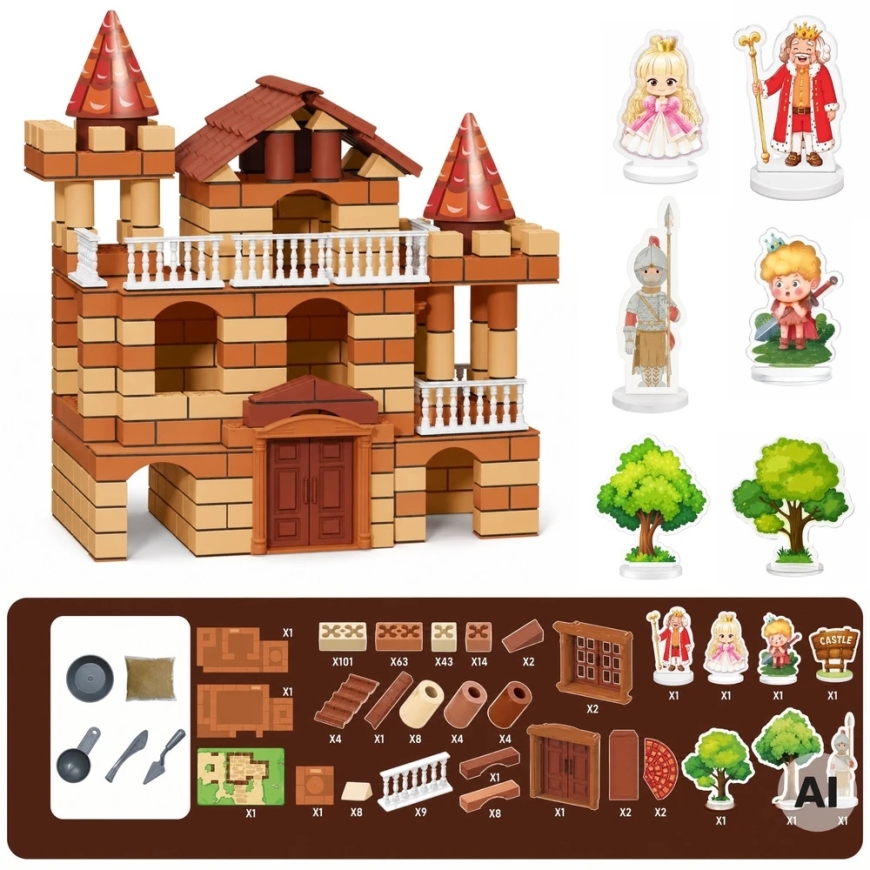 Woopie 3in1 Build It Yourself Construction Set for Kids Brick Castle 307 pcs – 4