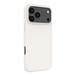 Apple iPhone 18 Pro Max Premium Magsafe minkštosios tekstūros silikono dėklas Sidabrinis