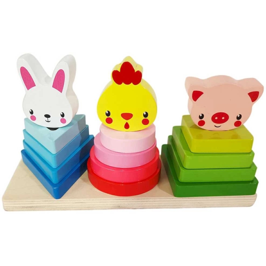 SMILY PLAY SPW84985 puidust püramiidide loomad – 3