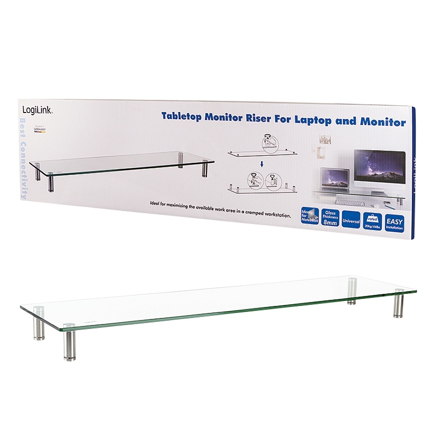 LogiLink BP0060 monitora stiprinājums un statīvs Galds Nerūsējošs tērauds, Caurspīdīgs – 2