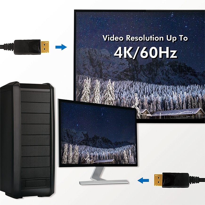 LogiLink CD0102 DisplayPort kabelis 3 m Melns – 4