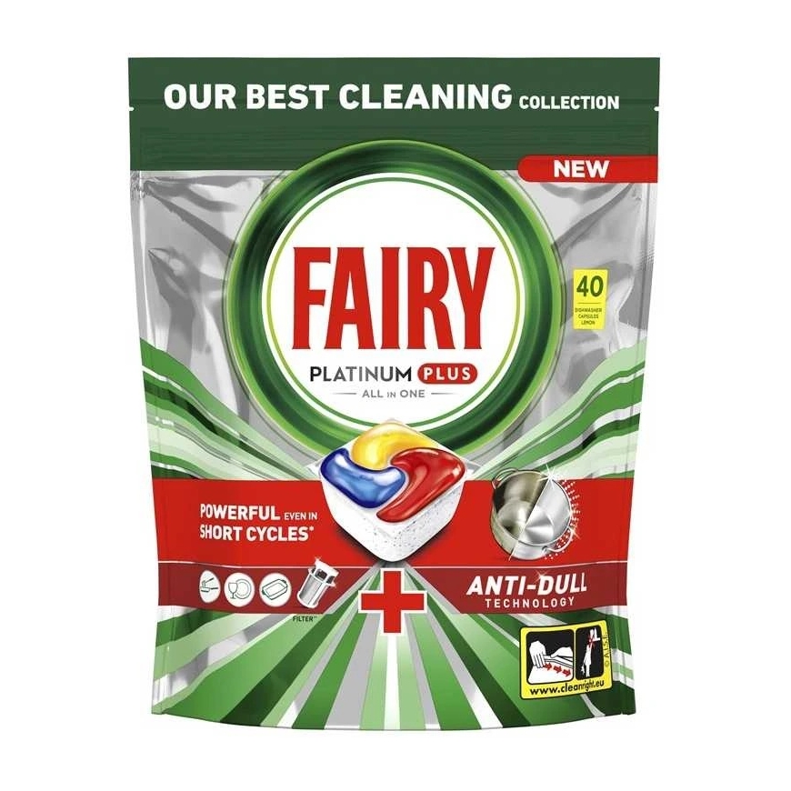 Fairy Platinum Plus All In One Lemon Dishwasher Tablets, 40 pcs.