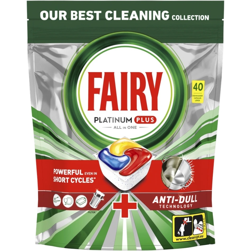 Fairy Platinum Plus All In One Lemon Dishwasher Tablets, 40 pcs. – 3
