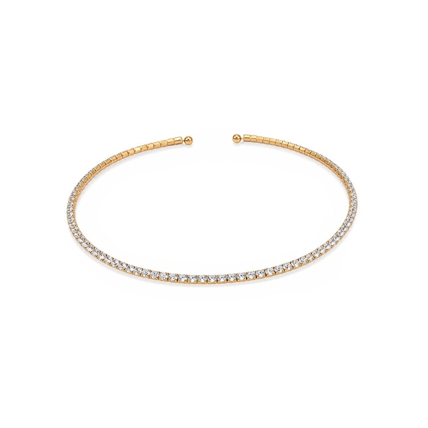 Gold Plated Necklace with Clear Zirconias