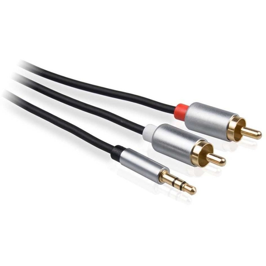 Libox LB0092 3.5 mm Jack į 2x RCA 1,5 m Juodas