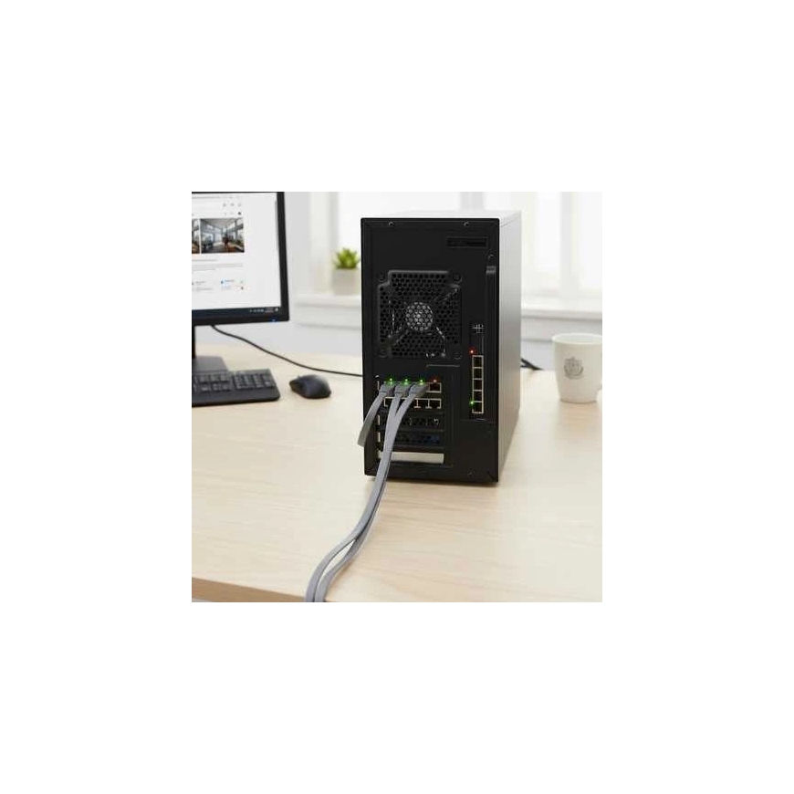 Spacetronik RJ45 CAT 6a U/UTP AWG32 litteä harmaa kaapeli 5 m – 2