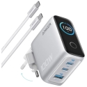 Anker laadija 100W, 2xUSB-C, 1xUSB hõbedane Anker laadija 100W, 2xUSB-C, 1xUSB hõbedane