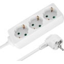 Paildzinātājs 3 kontaktligzdām 5m Vācijas tipa bez slēdža (3x1.5mm) Rebel, balts Paildzinātājs 3 kontaktligzdām 5m Vācijas tipa bez slēdža (3x1.5mm) Rebel, balts