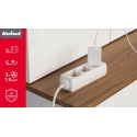 Pikendus 3 pesa 5m saksa tüüpi ilma lülitita (3x1.5mm) Rebel, valge