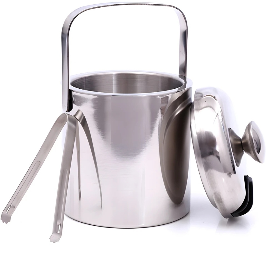 Wiaderko Ledo kibirėlis, terminis ledo kubelių indas, 1,3 l, + žnyplės, šaukštas – 3