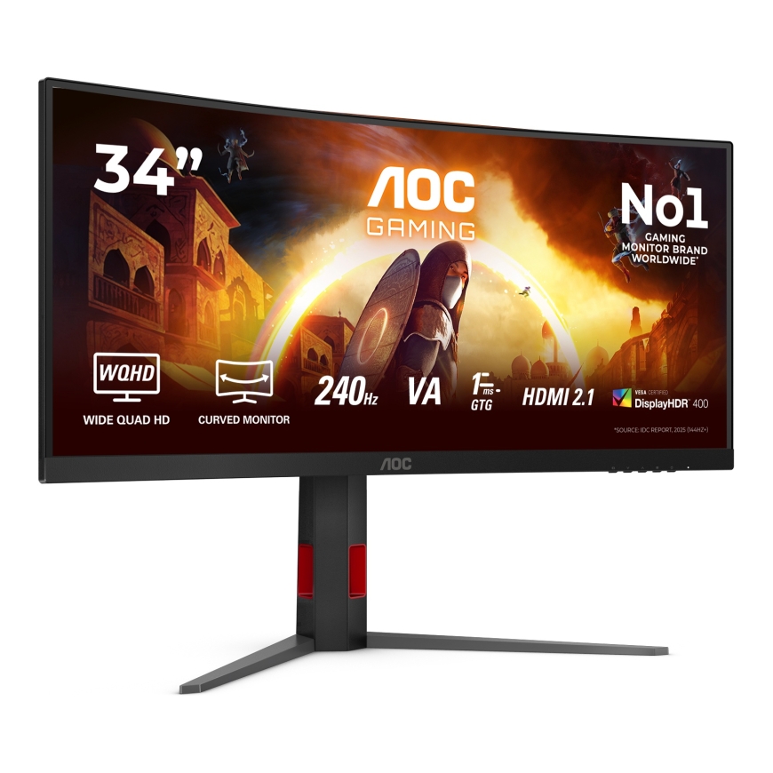 AOC G4 CU34G4Z tietokoneen litteä näyttö 86,4 cm (34") 3440 x 1440 pikseliä Wide Quad HD LED Musta, – 2