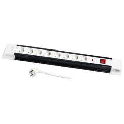 LogiLink LPS207 jatkojohto 3 m 8 AC-pistorasia(a) Musta, Valkoinen