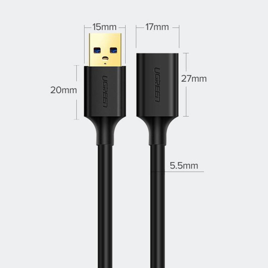 Ugreen US129 USB cable USB 3.2 Gen 1 (3.1 Gen 1) 0.5 m USB A 5 Gbit/s Black – 3