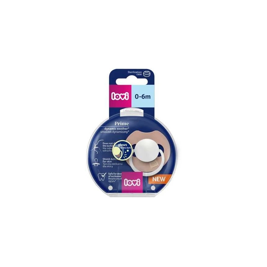 LOVI 34/436 Dynamic silikoninis čiulptukas Prime 0-6m 1 vnt Blush Glow