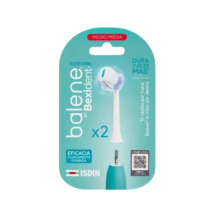 Toothbrush Toothbrush Heads Isdin BALENE BY BEXIDENT DUOTECH SONIC medium hardness 2 units
