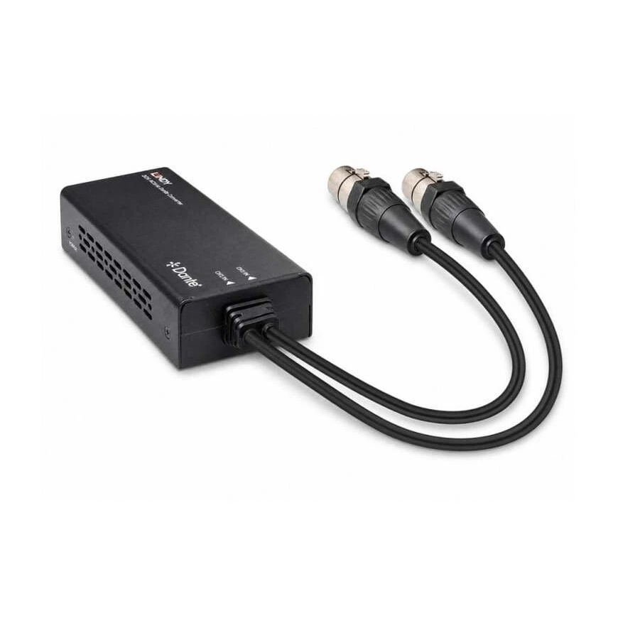 Helikooder - Lindy 2ch XLR Dante kodeerija, 96kHz, PoE, must – 5