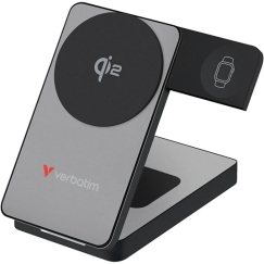 "Verbatim Charge 'n' Go Qi2 3-in-1" magneettinen langaton ulkoakku, 10000 mAh, USB-C, Harmaa