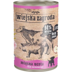 lauku sēta Wiejska Zagroda Mitrā barība suņiem Gaļas mielasts (kucēns)