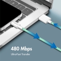 LogiLink USB 2.0 Type-C cable, C/M to A/M, nylon jacket, 60W, green, 1.5 m LogiLink USB 2.0 Type-C cable, C/M to A/M, nylon jacket, 60W, green, 1.5 m