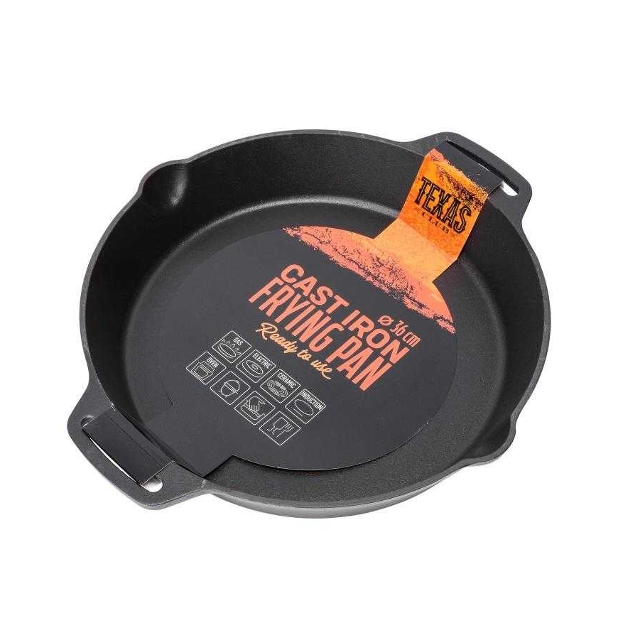 TEXAS_CLUB CAST IRON PAN 36X6.5 CM. ROUND