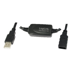 LogiLink 15M USB 2.0 - USB 2.0 M/F USB кабель USB A 0,48 Gbit/s Черный