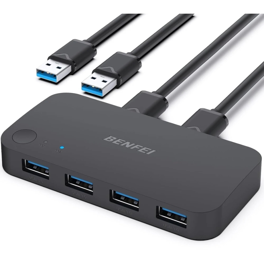 BENFEI USB 3.0 4 Port Switch for Four Devices, Black – 2