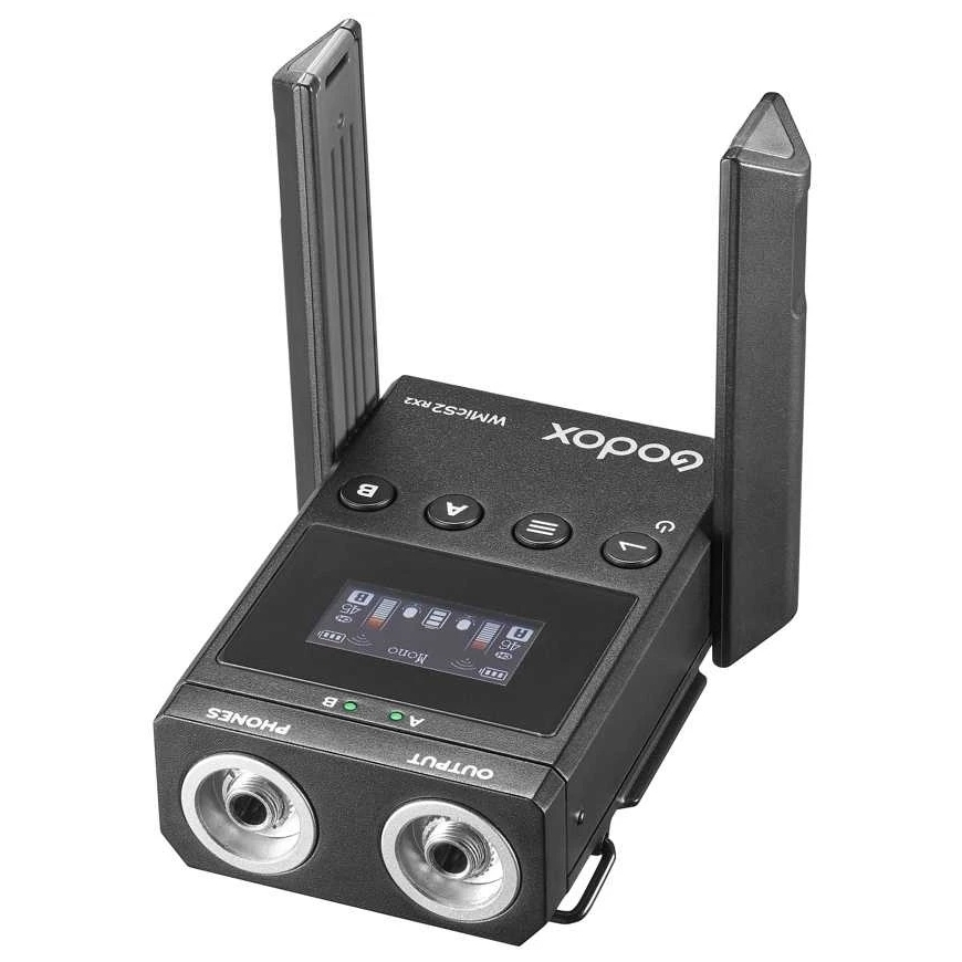 Garso imtuvas - Godox WMicS2 RX2 UHF belaidis imtuvas, 2 kanalai, kompaktiškas – 3