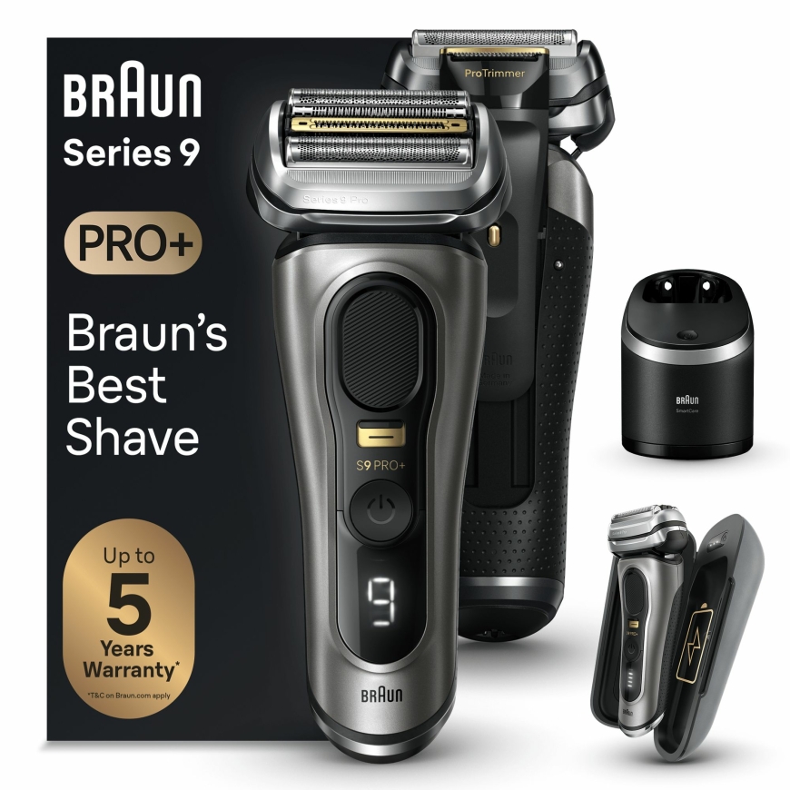 Braun Series 9 Pro+ 9575cc Wet & Dry Teräverkollinen parranajokone Trimmeri Metallinen – 2