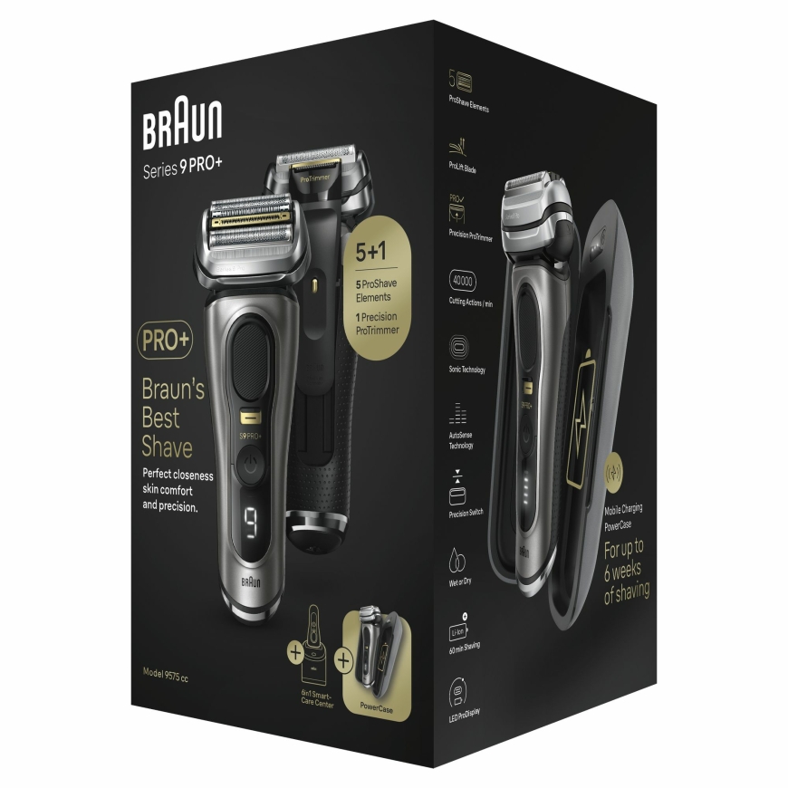 Braun Series 9 Pro+ 9575cc Wet & Dry Foolium pardel Trimmer Metallik – 4