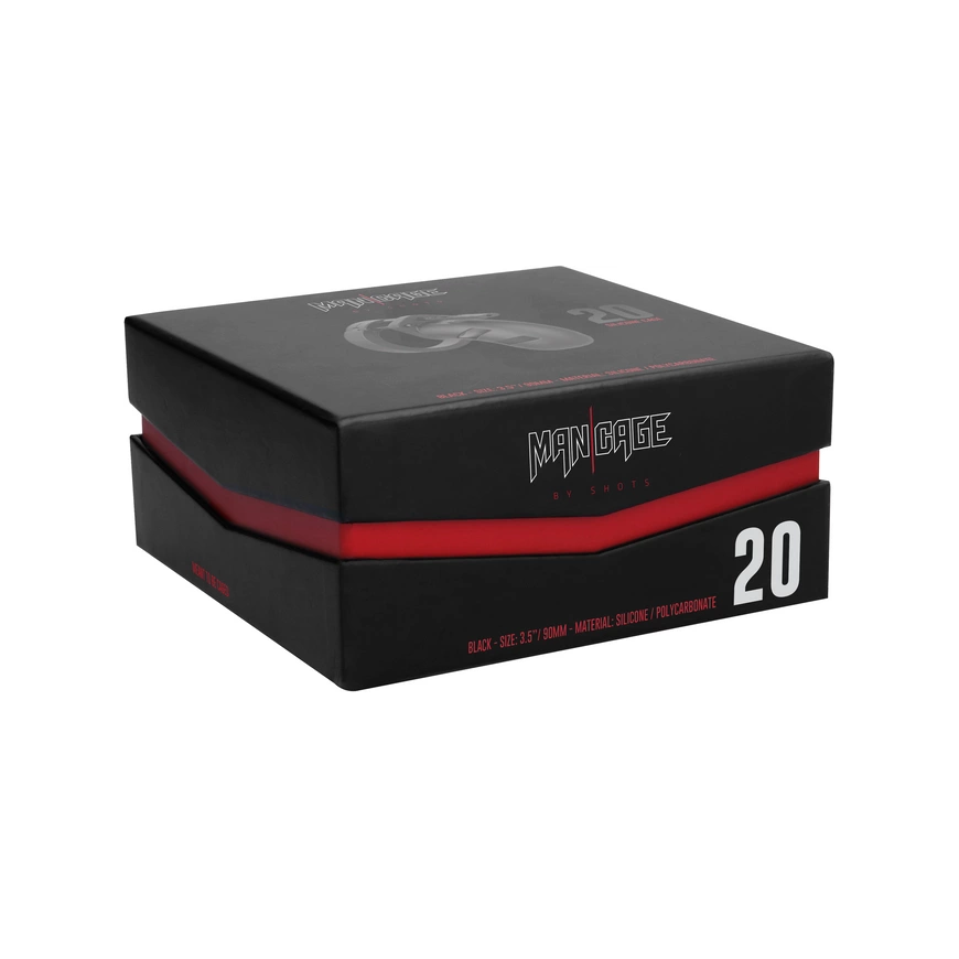 Mancage By Shots 20 mudel – ilu – 3,5""" – silikoonist penisekorv – must – 2
