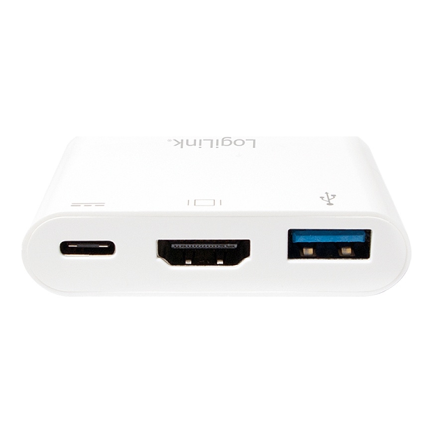 LogiLink 0.14m, 2xUSB-C/HDMI+USB A Белый – 2