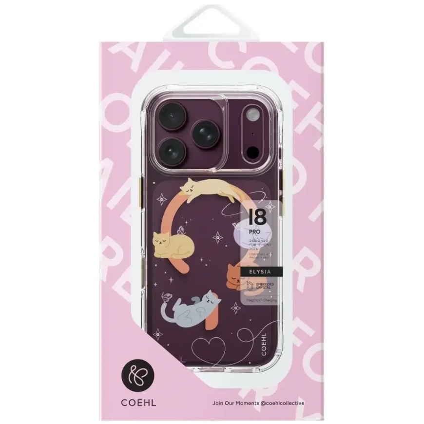 UNIQ Coehl Ellie maciņš iPhone 18 Pro / 17 Pro ar magnētisko uzlādi, Whiskered Dreams – 2