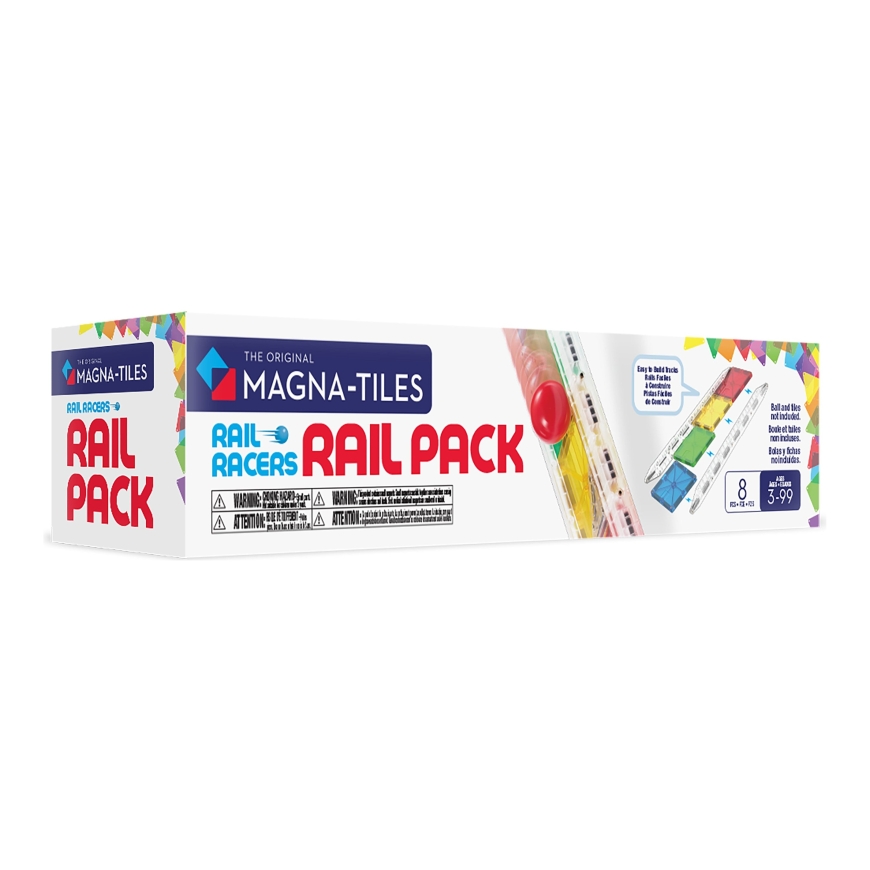 MAGNA-TILES Rail Racers Rail Pack magnetinių konstrukcijų rinkinys, 8 dalys