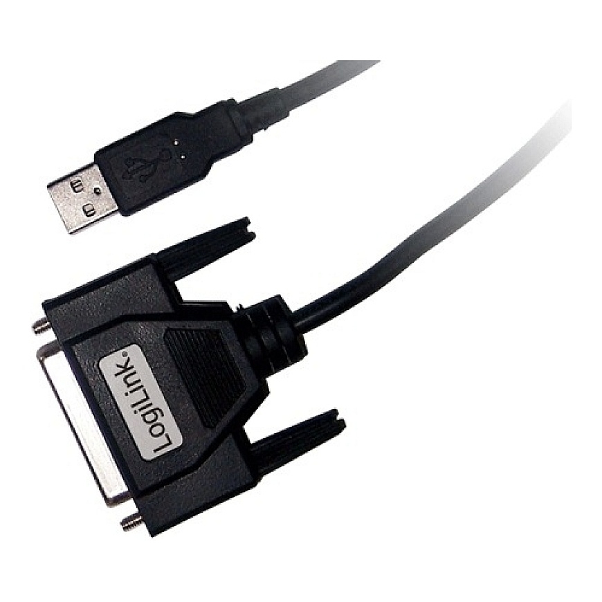 LogiLink USB / D-SUB 25 Adapter Cable, 1.8m 1,8 m D-sub (DB-25) Must