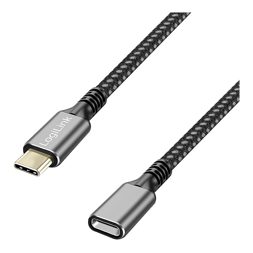 LogiLink CUA0109 USB-kaapeli USB 3.2 Gen 1 (3.1 Gen 1) 2 m USB C 5 Gbit/s 100 W Musta, Harmaa