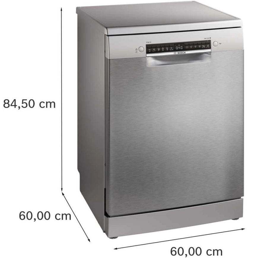 Bosch SMS4HVI14E Serija 4, Laisvai statoma indaplovė, 60 cm, Šlifuotas plienas su apsauga nuo pirštų atspaudų – 4