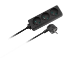 Pikendus 3 pesaga 5m Prantsuse tüüpi ilma lülitita (3x1.5mm) Rebel must Pikendus 3 pesaga 5m Prantsuse tüüpi ilma lülitita (3x1.5mm) Rebel must