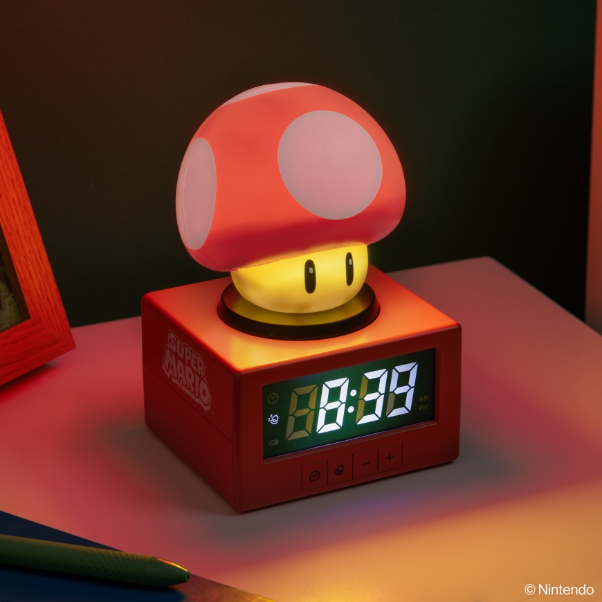 Paladone Super Mario Super Mushroom -ikoniherätyskello – 2