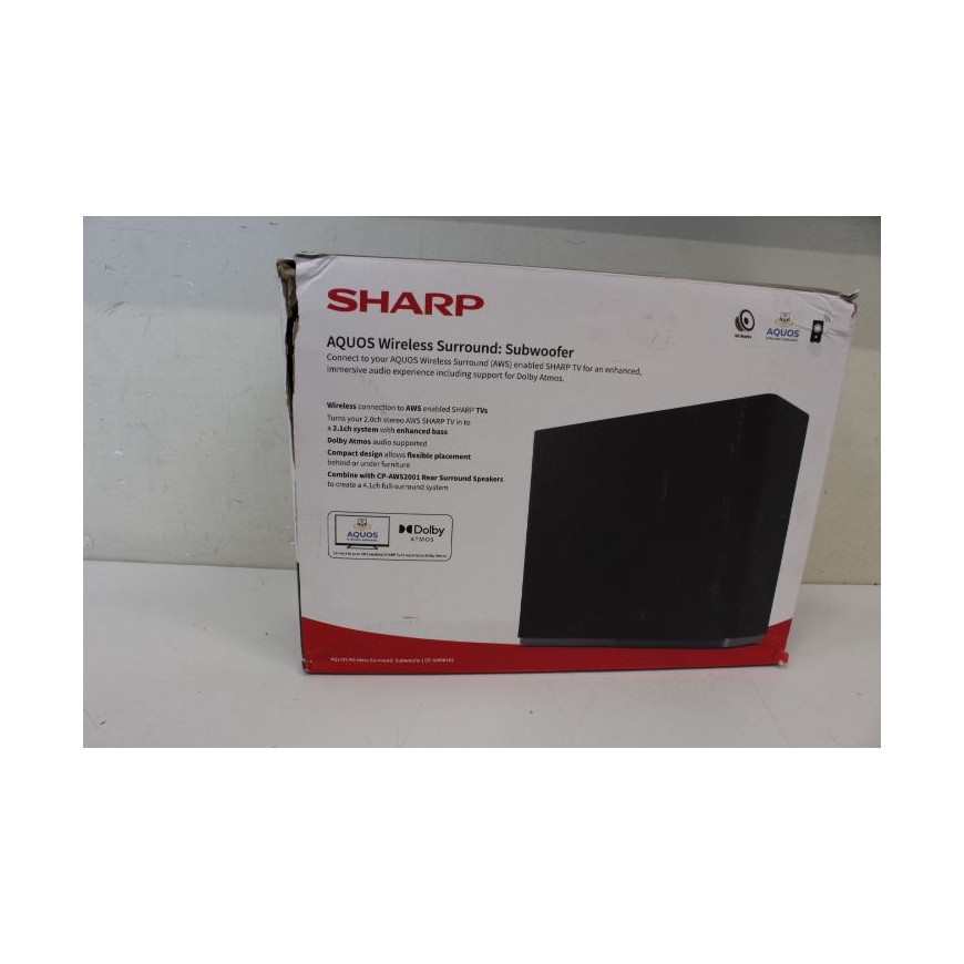 SALE OUT. AQUOS Wireless Surround Subwoofer | AQUOS Surround Subwoofer | CP-AWS0101 | Wi-Fi | DAMAGED PACKAGING | Wireless conne